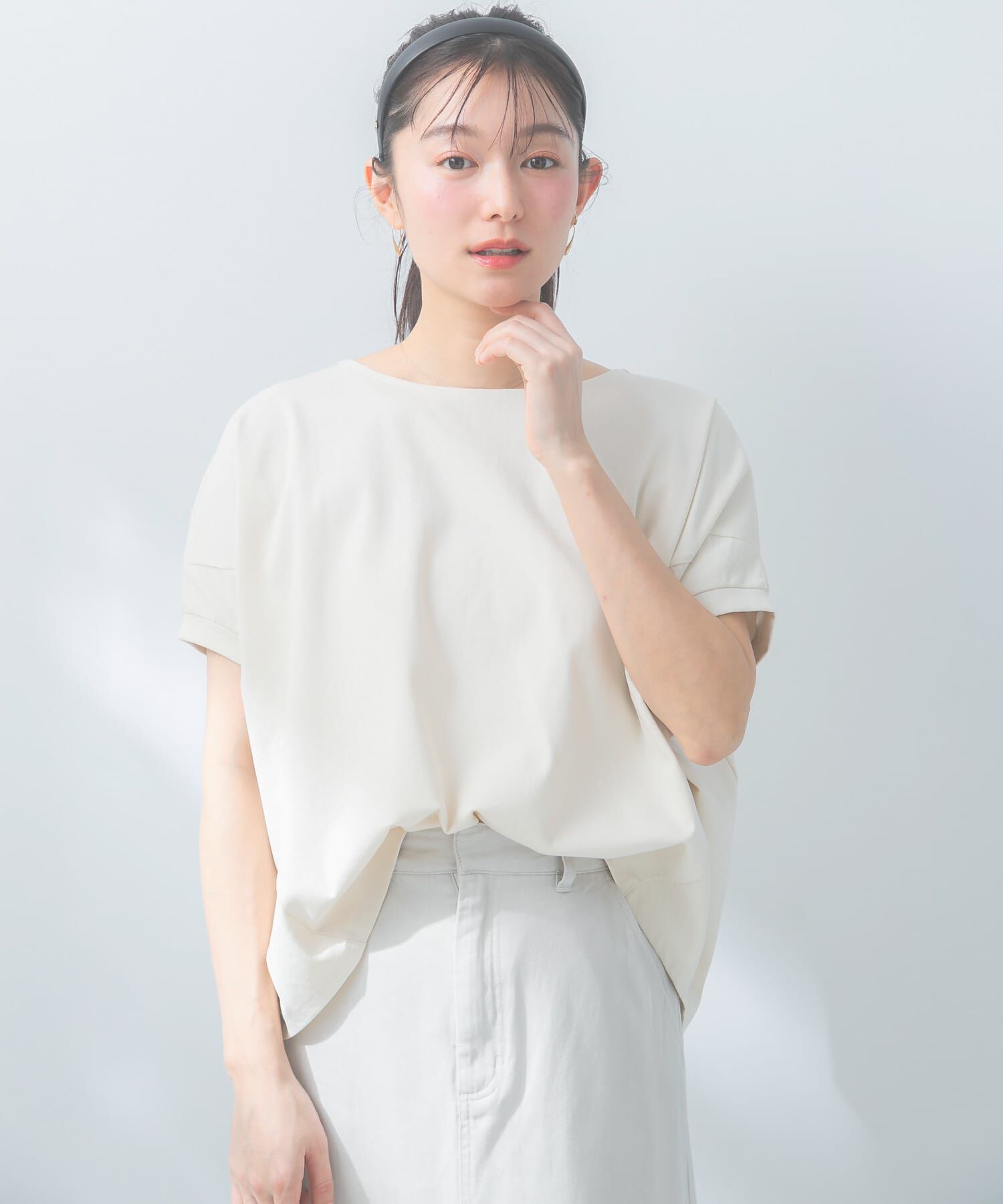 URBAN RESEARCH ROSSO「『WEB/一部店舗限定』UVカットドルマンスリーブプルオーバー」|Tシャツ・カットソー|アイボリー