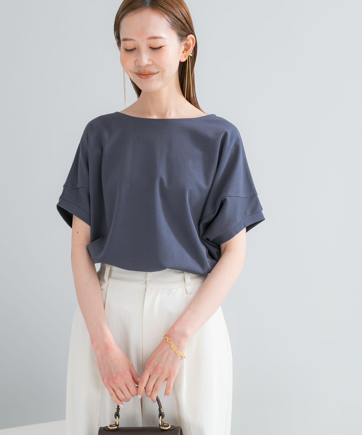 URBAN RESEARCH ROSSO「『WEB/一部店舗限定』UVカットドルマンスリーブプルオーバー」|Tシャツ・カットソー|ブルー系その他