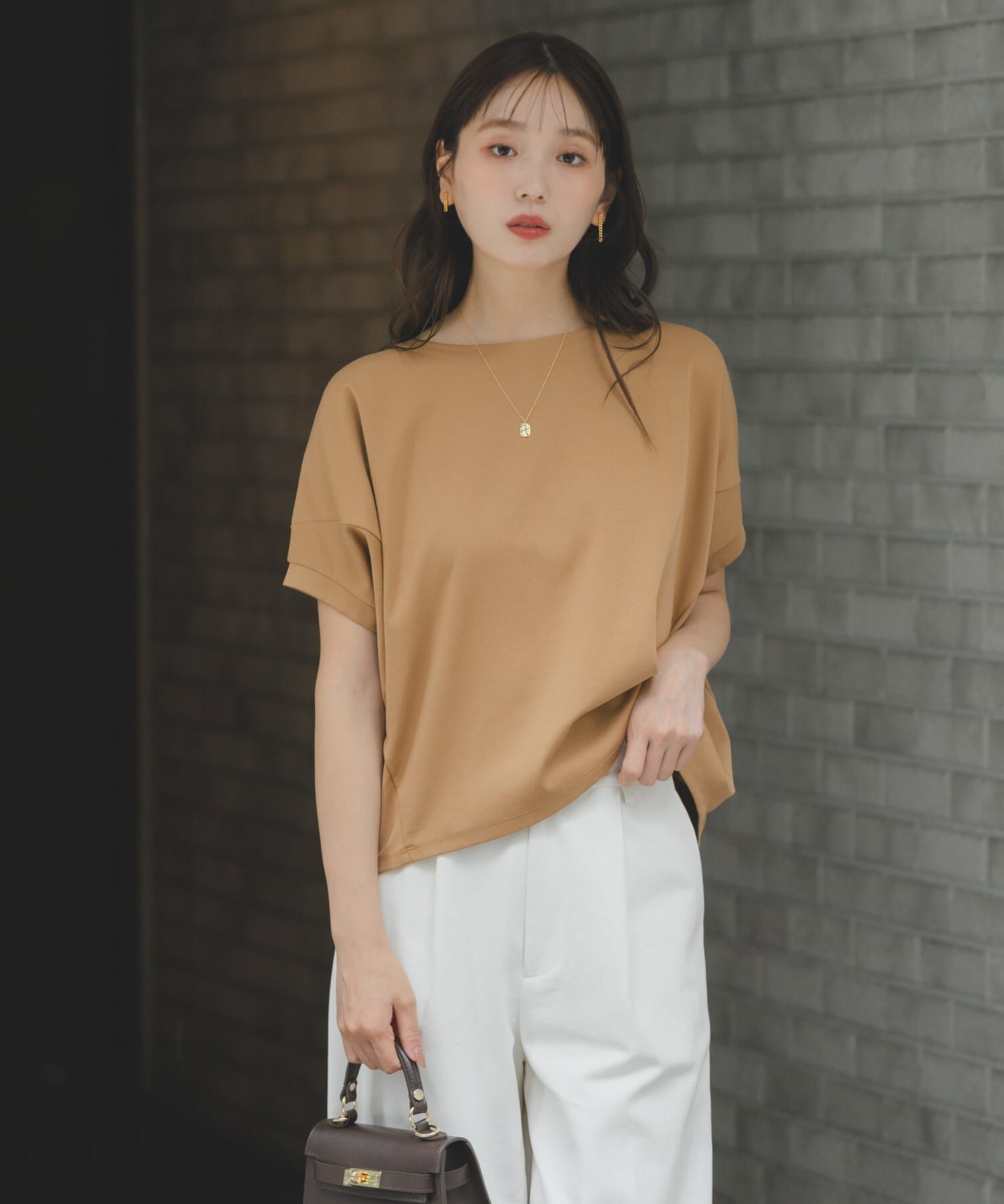 URBAN RESEARCH ROSSO「『WEB/一部店舗限定』UVカットドルマンスリーブプルオーバー」|Tシャツ・カットソー|キャメル