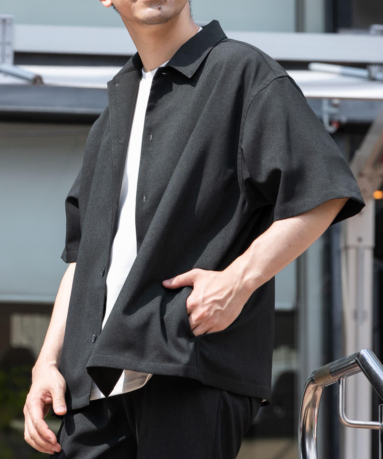 URBAN RESEARCH ROSSO「『セットアップ対応』『防シワ』サマーウール調サイドポケットシャツ」|シャツ・ブラウス|