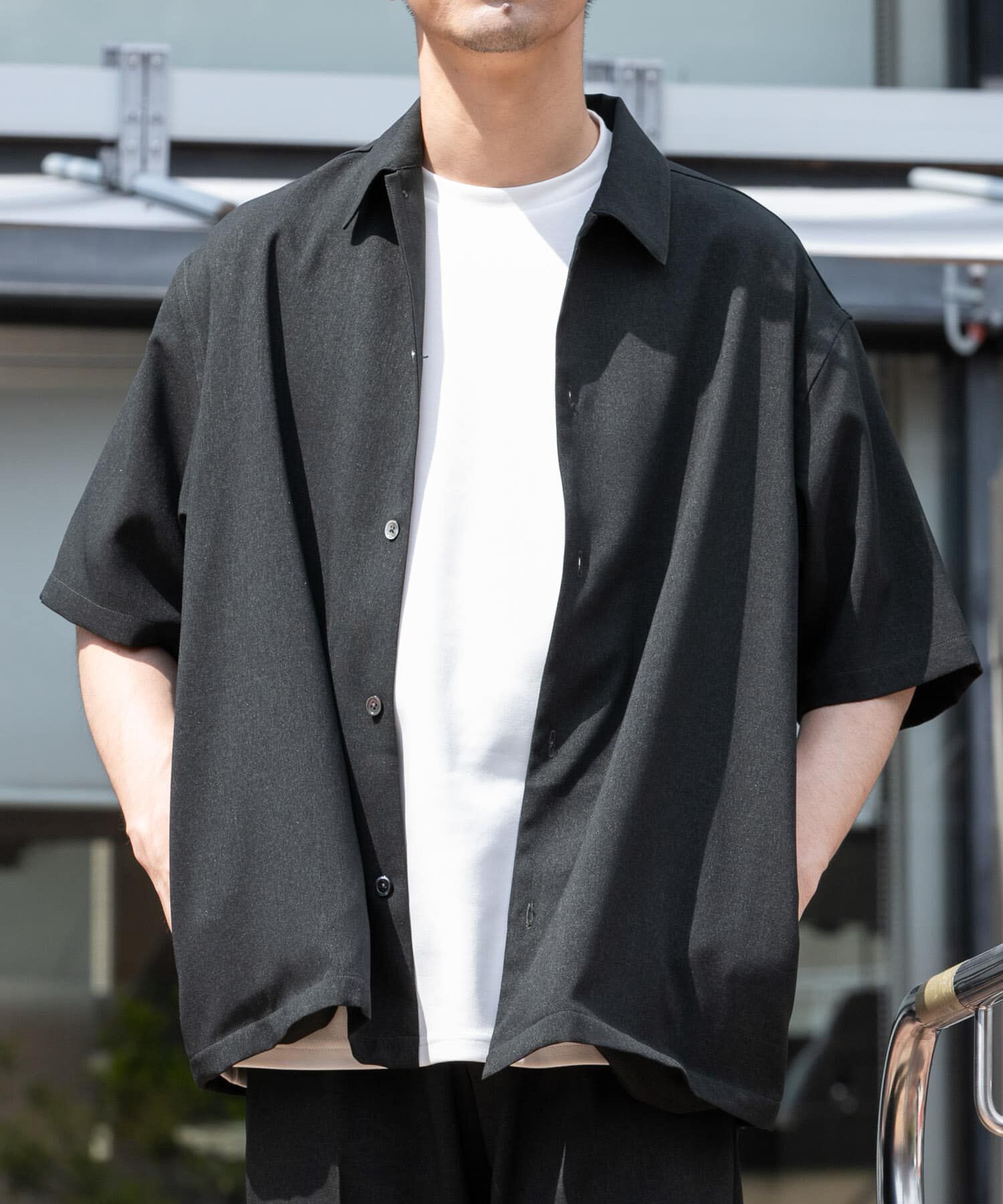 URBAN RESEARCH ROSSO「『セットアップ対応』『防シワ』サマーウール調サイドポケットシャツ」|シャツ・ブラウス|