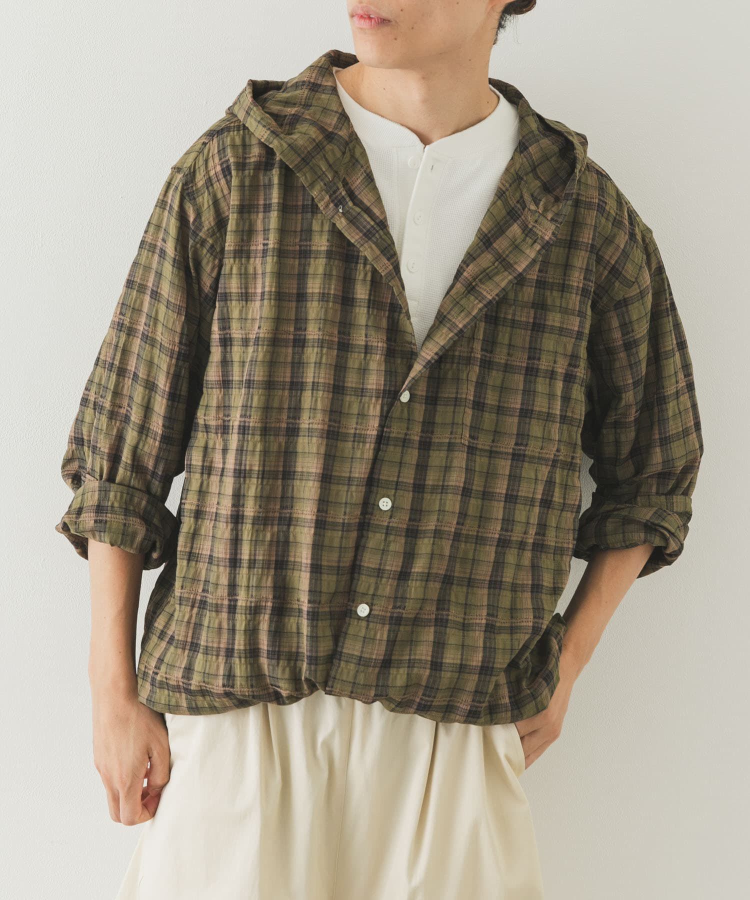 Sonny Label 「チェックフーデッドシャツ」|シャツ・ブラウス|