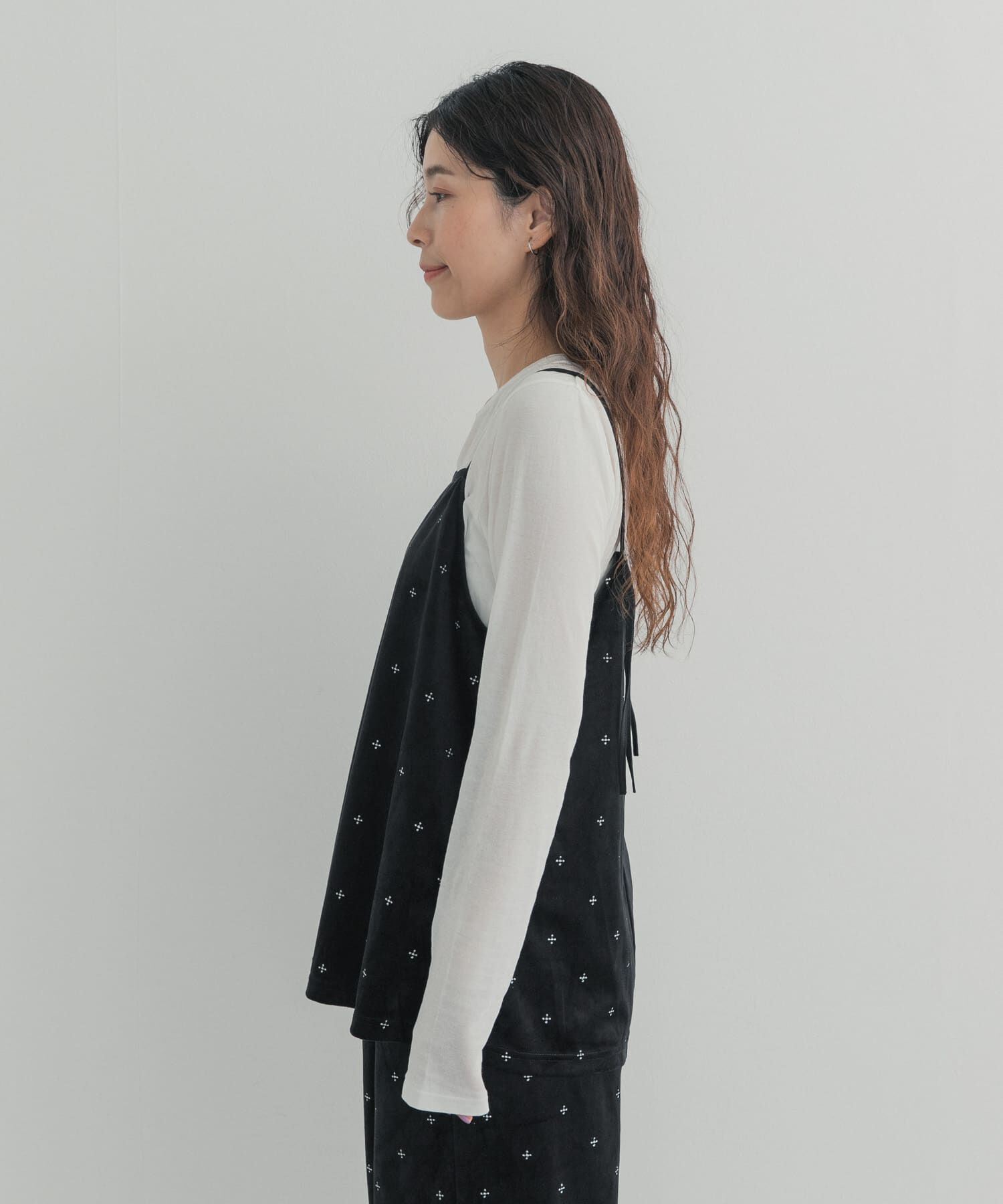 URBAN RESEARCH DOORS「刺繍ベロアキャミチュニック」|キャミソール|