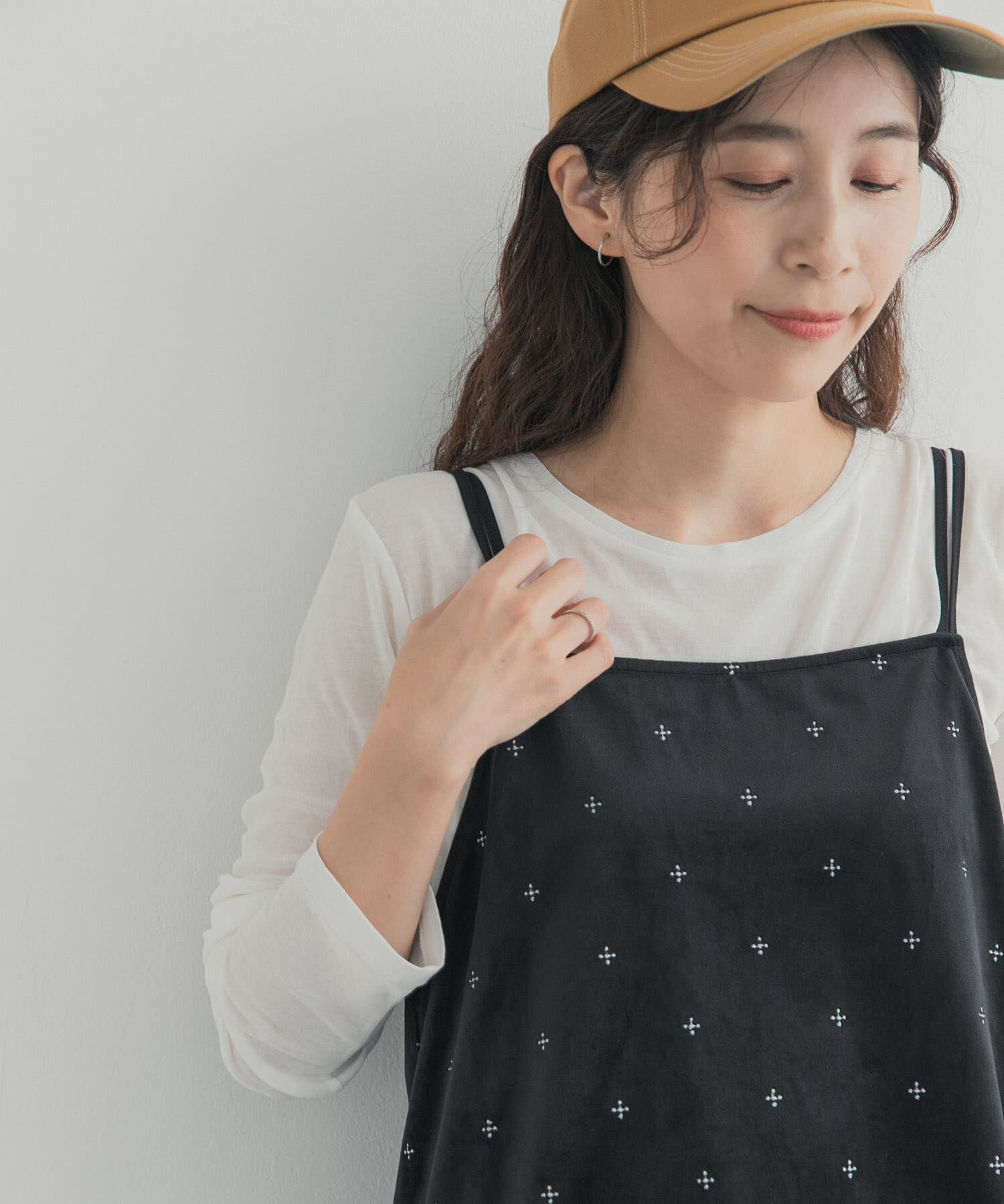 URBAN RESEARCH DOORS「刺繍ベロアキャミチュニック」|キャミソール|