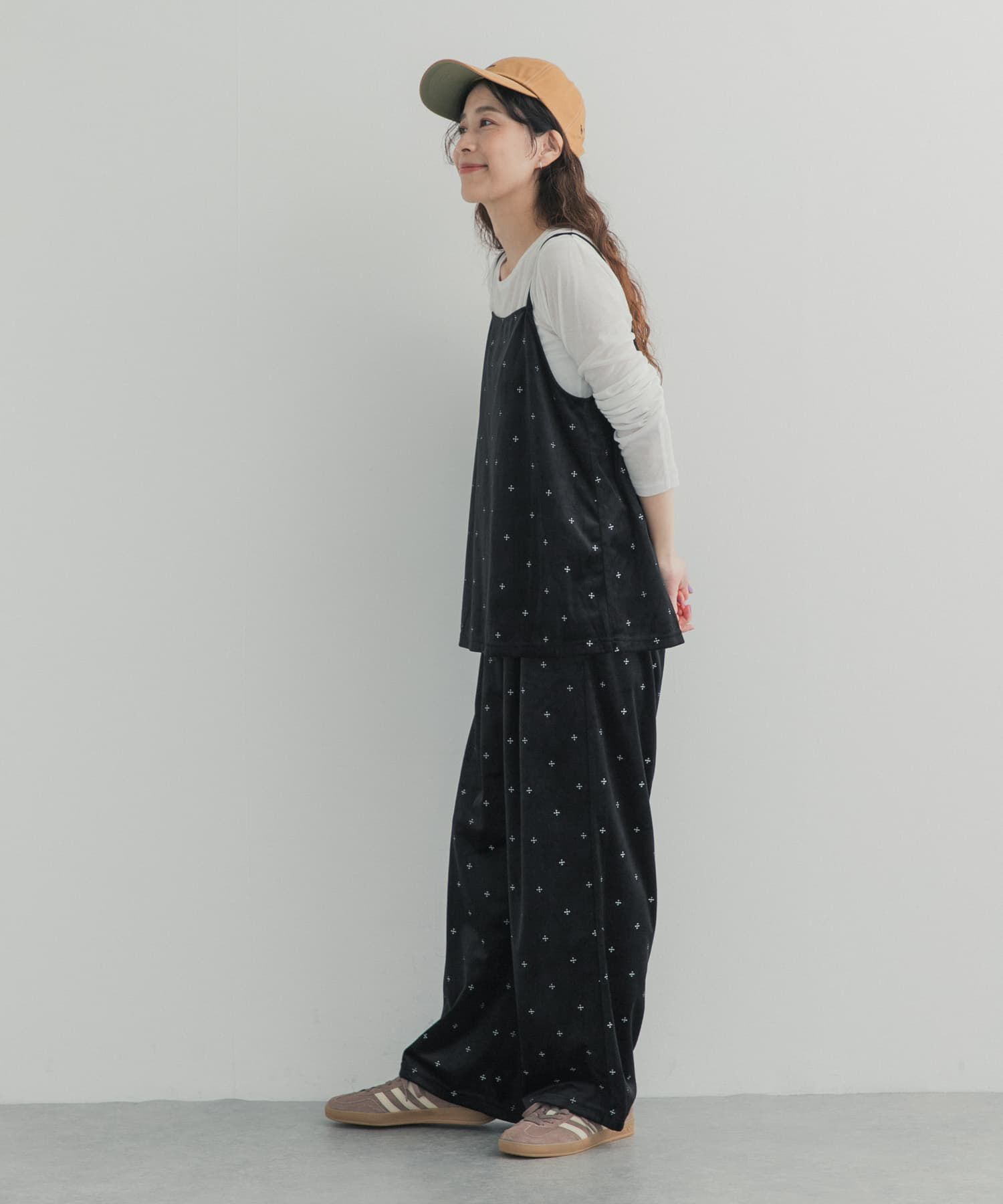 URBAN RESEARCH DOORS「刺繍ベロアキャミチュニック」|キャミソール|