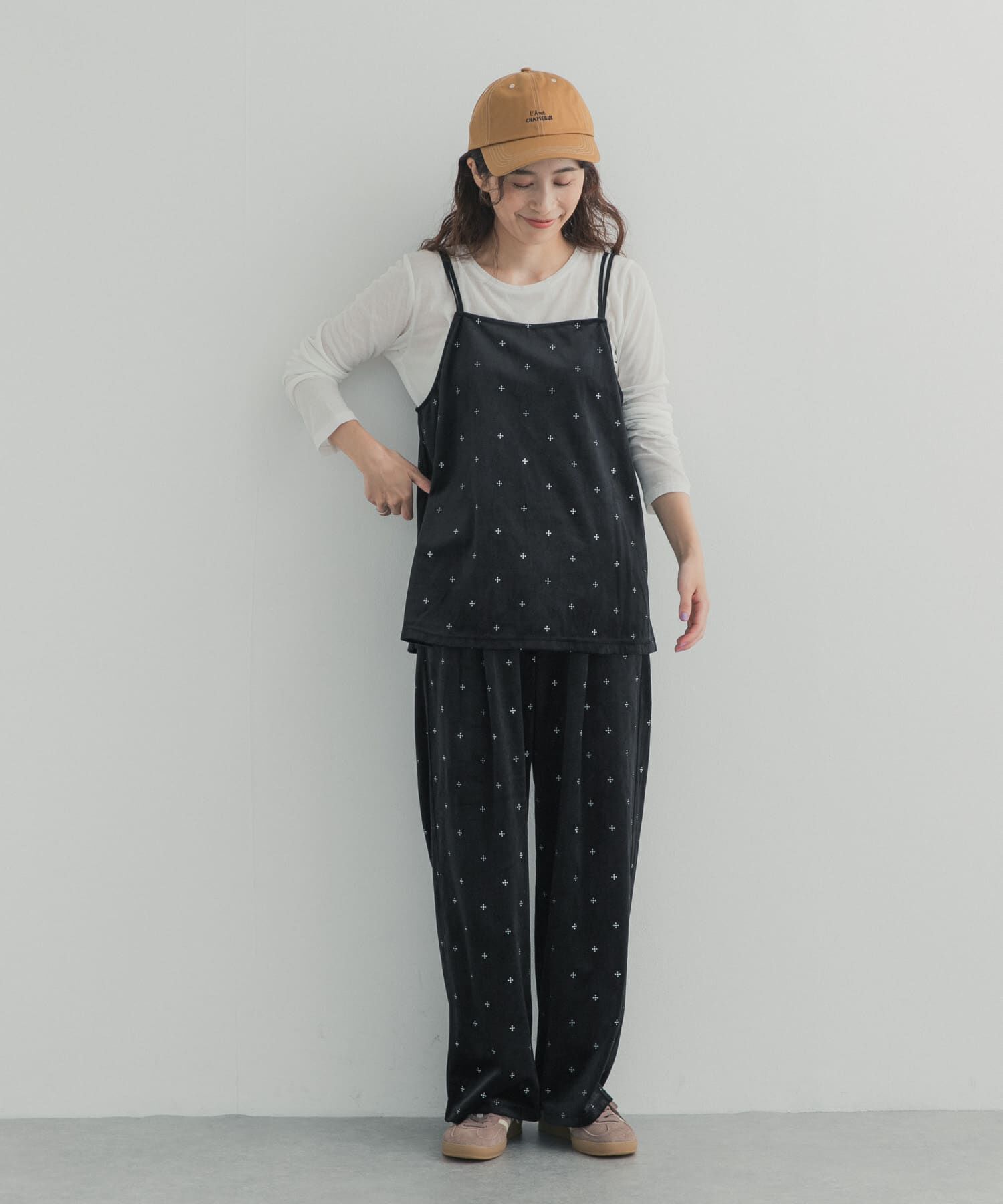 URBAN RESEARCH DOORS「刺繍ベロアキャミチュニック」|キャミソール|
