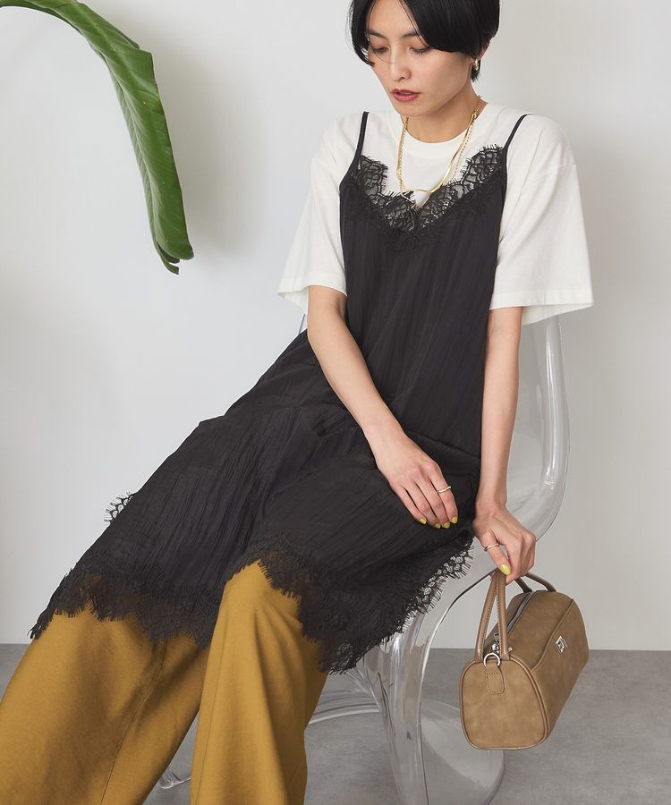 AMERICAN HOLIC「ランジェリーレースキャミワンピース」|ワンピース|Black