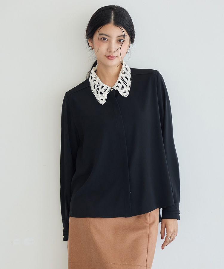 YECCA VECCA「2wayレース襟ブラウス」|シャツ・ブラウス|