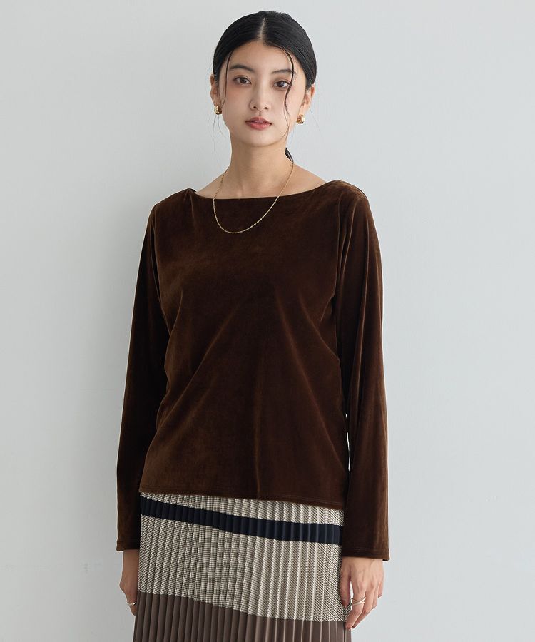 YECCA VECCA「長袖ベロアトップス」|Tシャツ・カットソー|