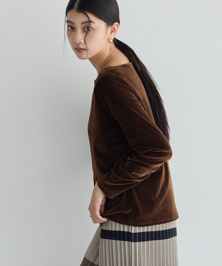 YECCA VECCA「長袖ベロアトップス」|Tシャツ・カットソー|