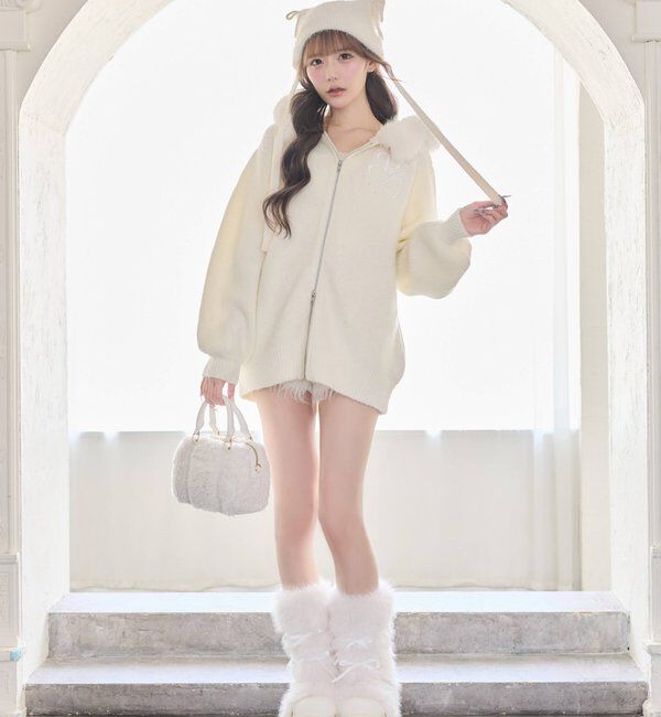  「【Premium order】ゆるたぽマシュマロフェイクファーパーカー」|ニット・セーター|