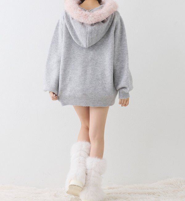  「【Premium order】ゆるたぽマシュマロフェイクファーパーカー」|ニット・セーター|
