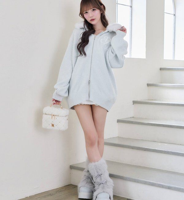  「【Premium order】ゆるたぽマシュマロフェイクファーパーカー」|ニット・セーター|