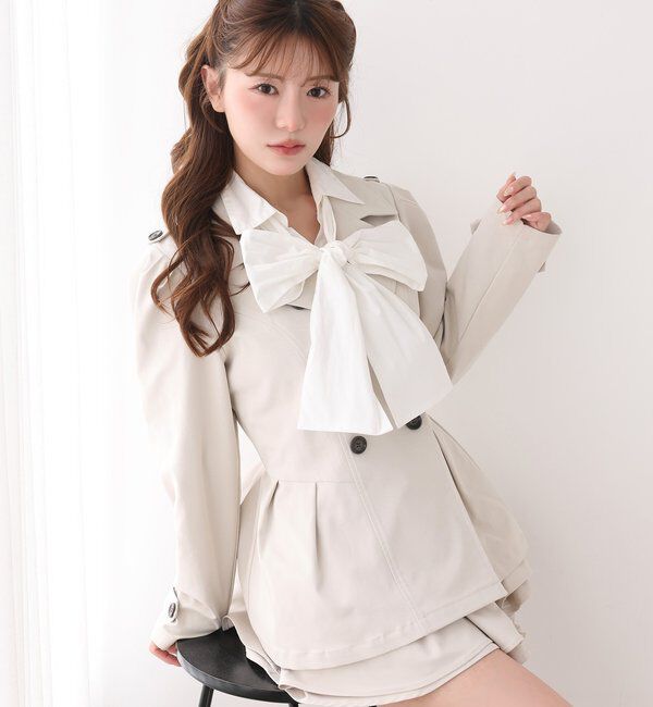  「【Premium order】レイヤード風フレアミニスカート/セットアップ可能」|スカート|