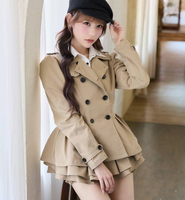  「【Premium order】レイヤード風フレアミニスカート/セットアップ可能」|スカート|