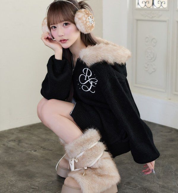  「【Premium order】ビジュー付きフェイクファーイヤーマフ」|その他|
