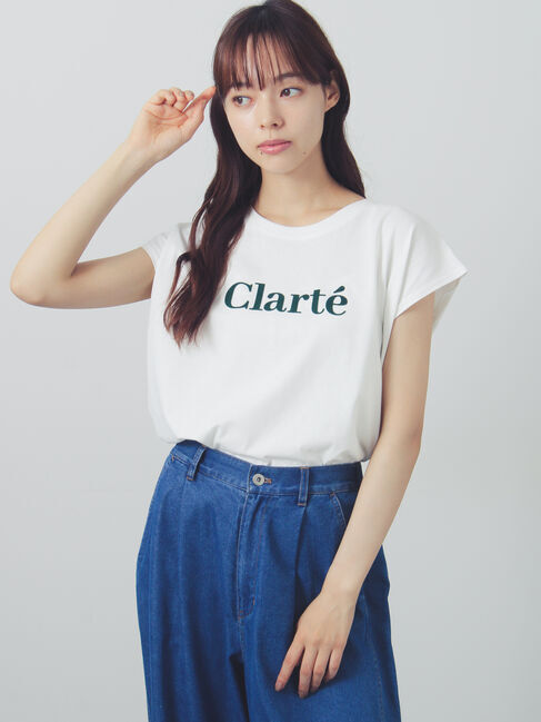 Samansa Mos2「フロッキープリントフレンチスリーブTシャツ」|Tシャツ・カットソー|オフホワイト