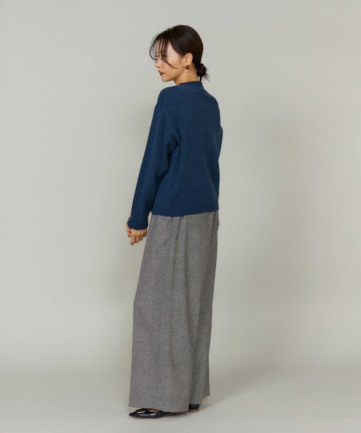 Le Souk「《大きいサイズ》ヘリンボーンストレートワイドパンツ」|その他|