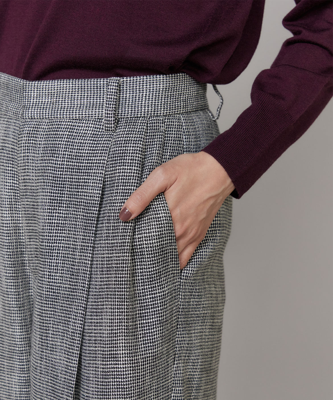 INED「ｶﾗﾐ織りﾀｯｸﾜｲﾄﾞﾊﾟﾝﾂ| 縦ﾗｲﾝ強調で脚長効果を叶える大  」|その他|
