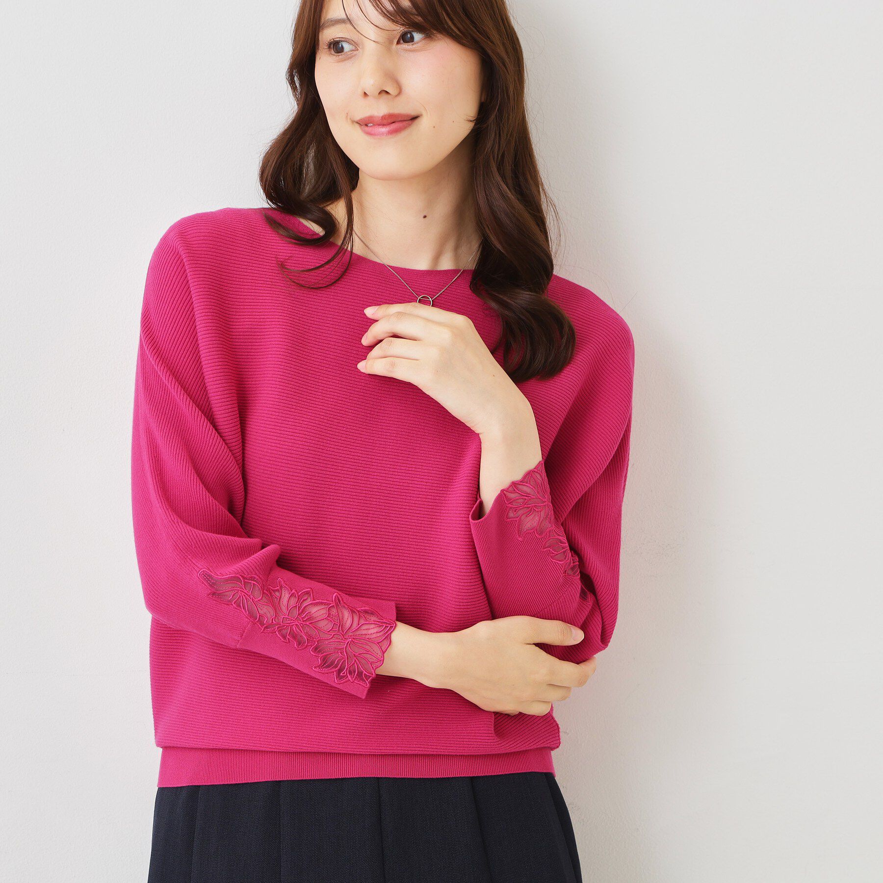 COUP DE CHANCE「【手洗い可】オーガンジーフラワーニット」|ニット・セーター|