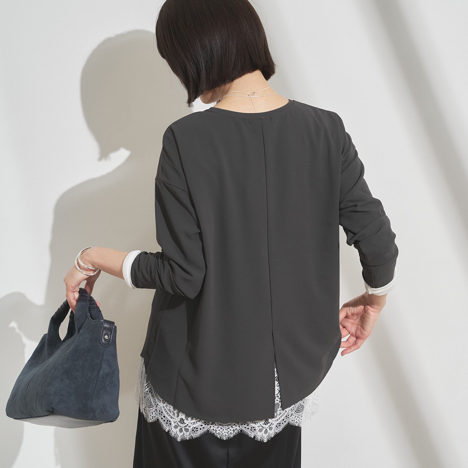 INDIVI「【吸汗速乾／さらっと】キレイめロンT」|Tシャツ・カットソー|