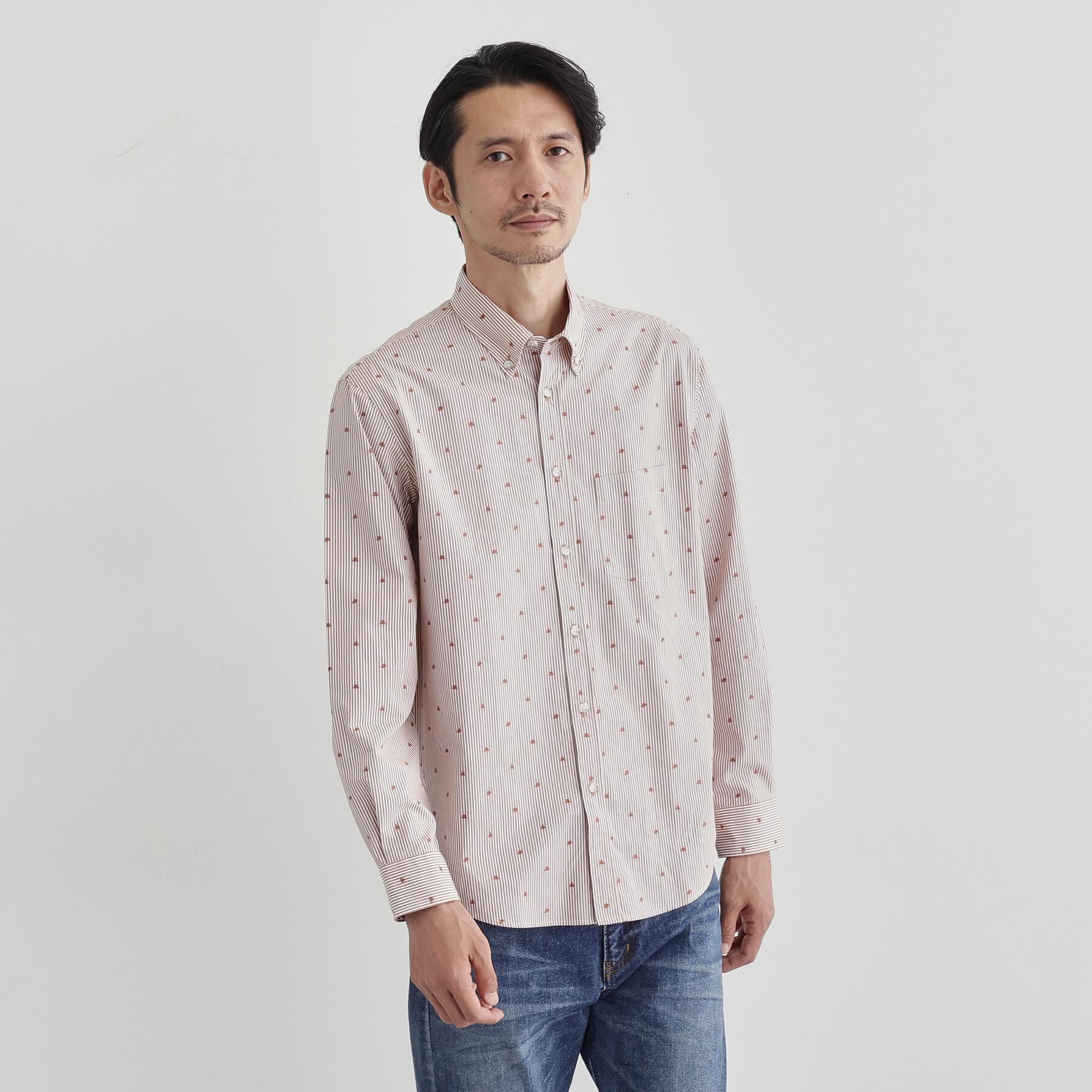TAKEO KIKUCHI「ハットモチーフ ジャカード ストライプ シャツ」|シャツ・ブラウス|