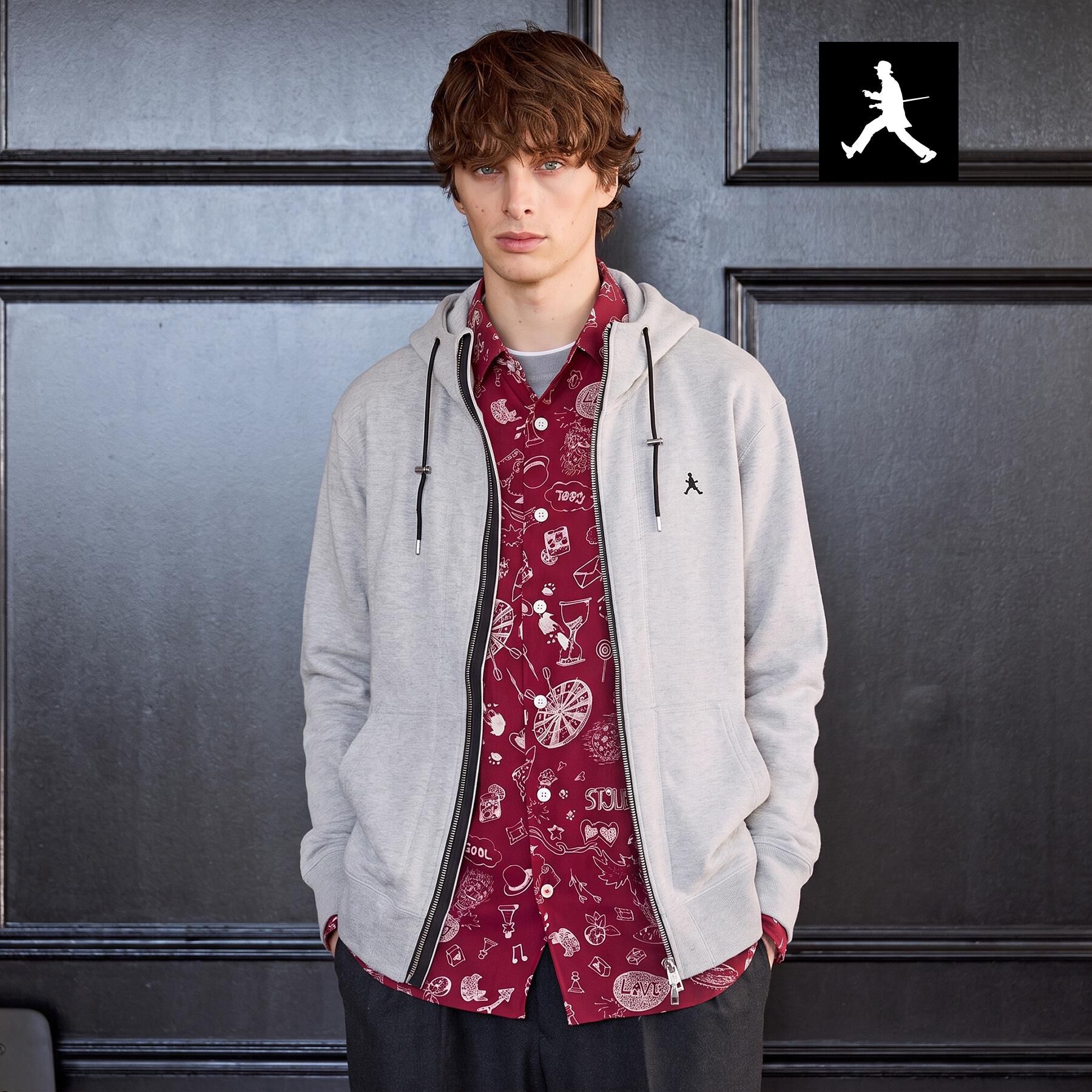 TAKEO KIKUCHI「【BOWLER HAT LABEL】ジップアップ スウェットパーカー」|パーカー|チャコールグレー(0