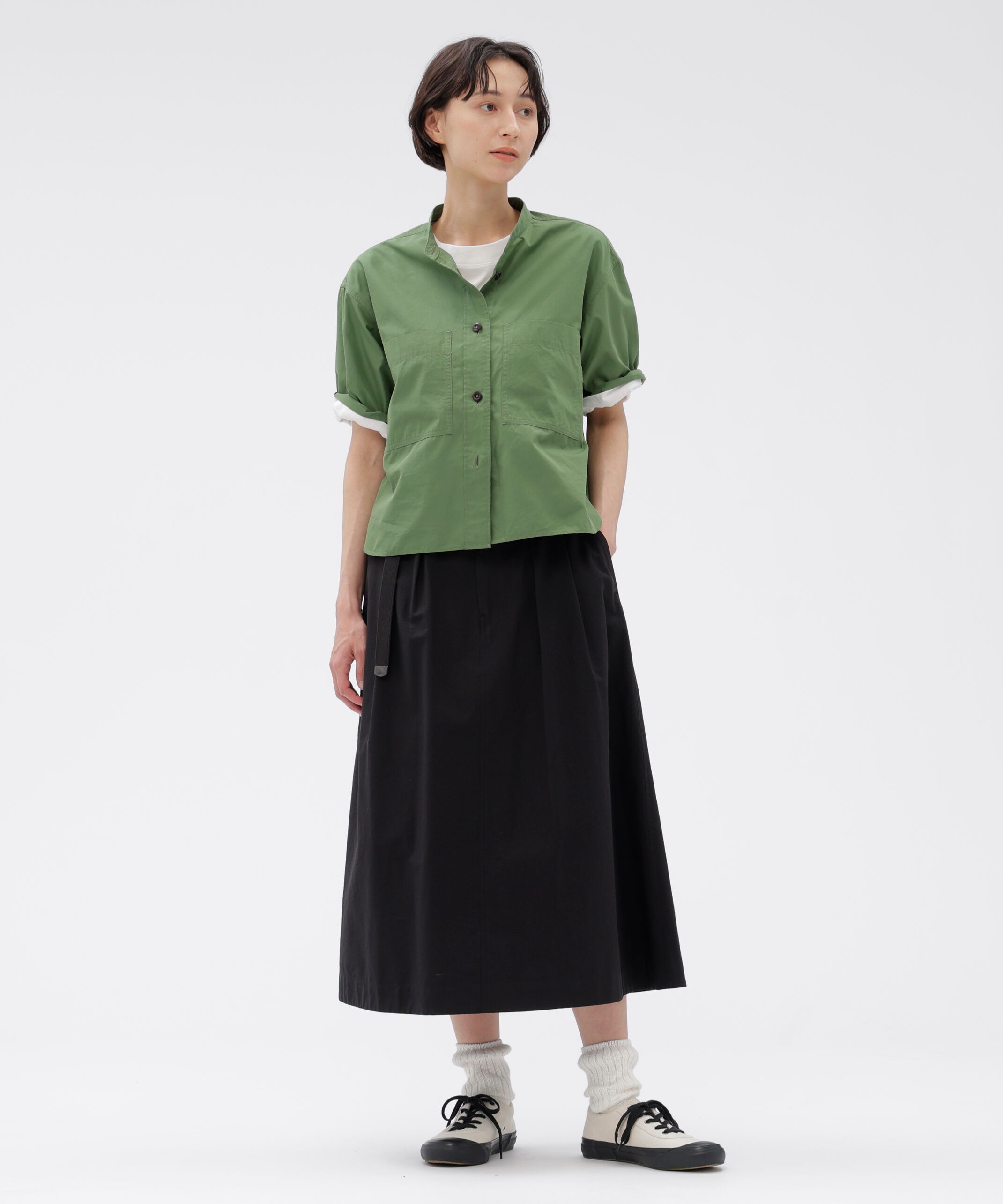 MHL.「LIGHTWEIGHT COTTON NYLON TWILL SKIRT」|スカート|