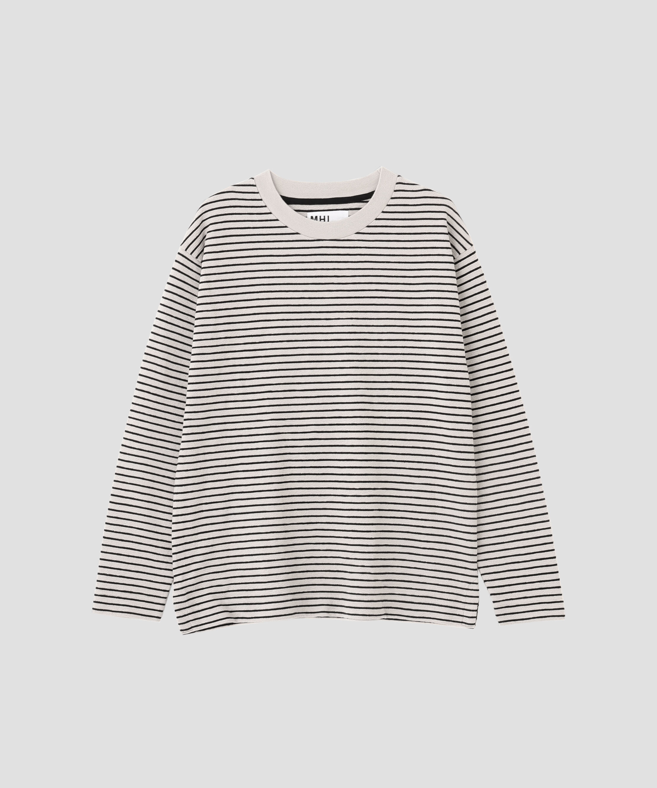 MHL.「TEXTURED COTTON STRIPE TOP」|Tシャツ・カットソー|