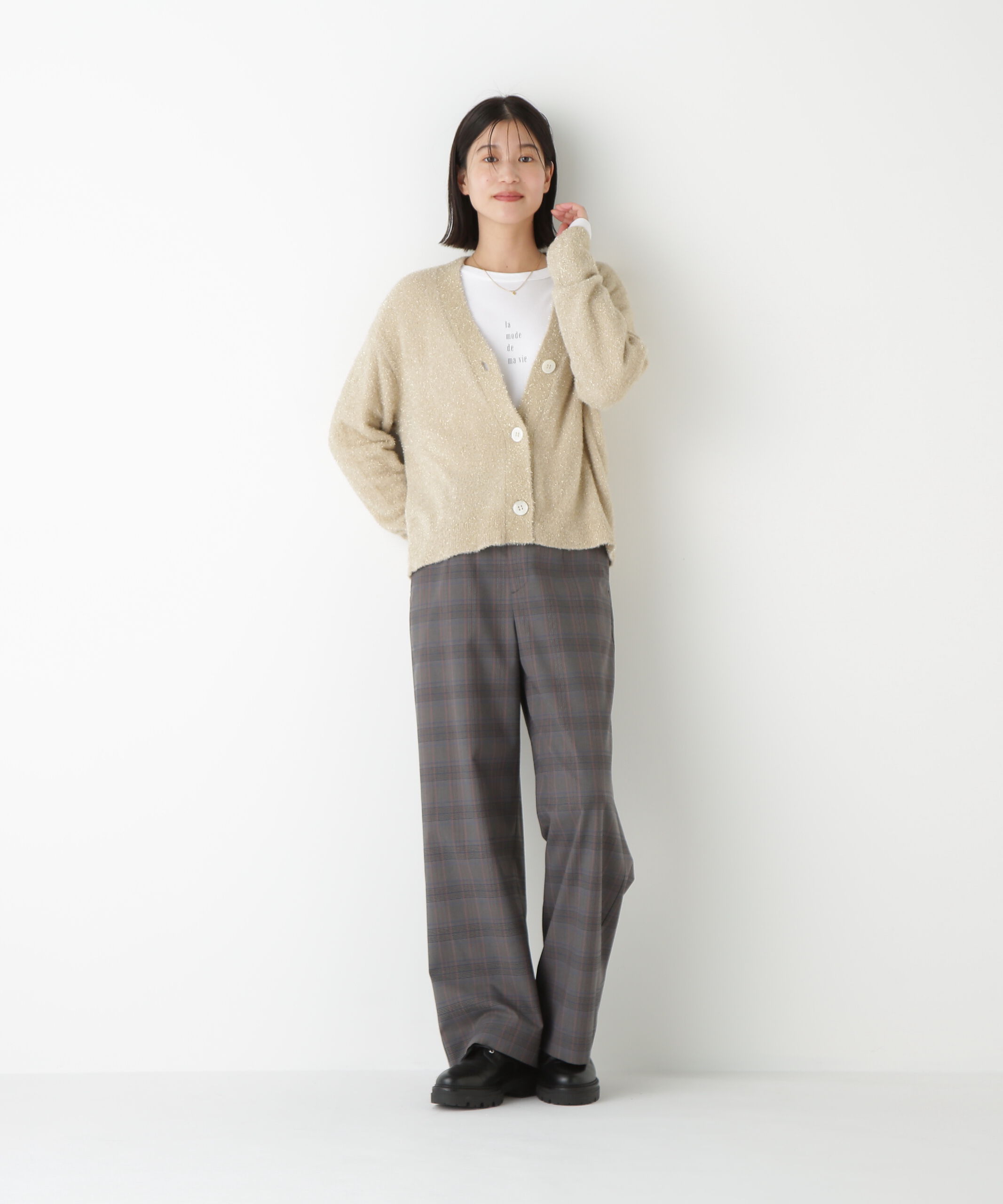  「◆強撚シャークスキンセミワイドパンツ」|その他|