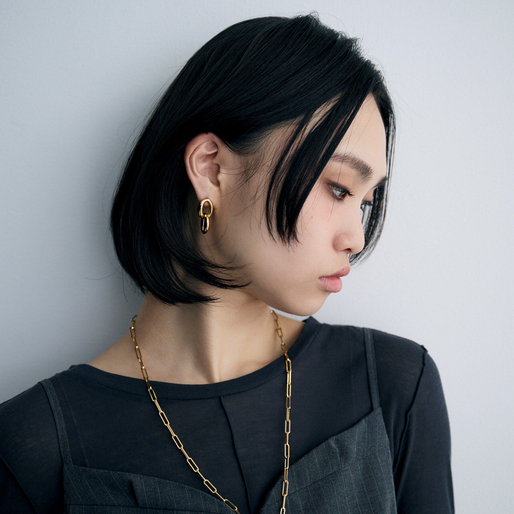 COCOSHNIK ONKITSCH「シルバー ダブルドロップニュアンスピアス GP」|ピアス|