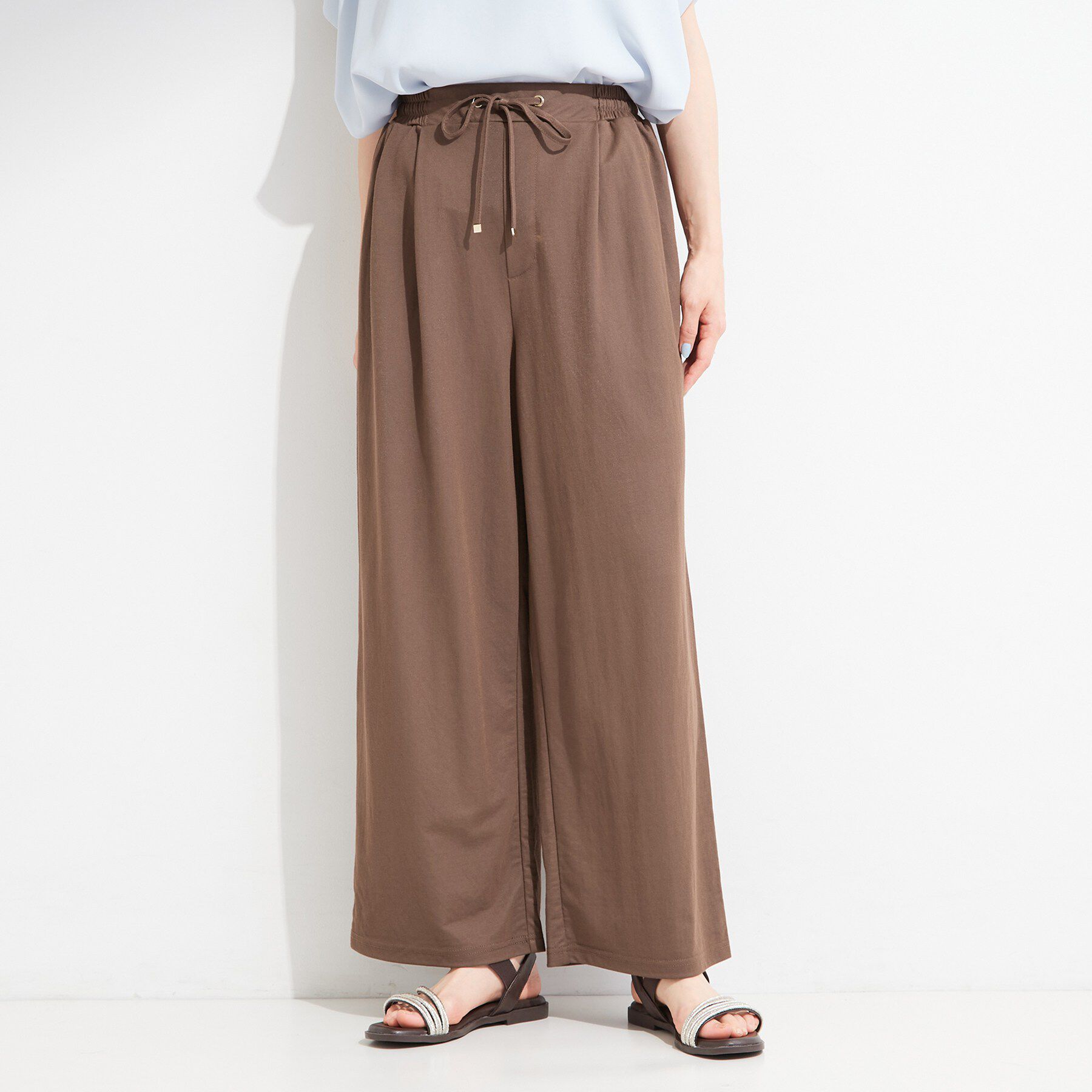 SHOO･LA･RUE「【S-LL/洗濯機可】カノコ編みでさらっと快適 リラックスワイドパンツ」|その他|
