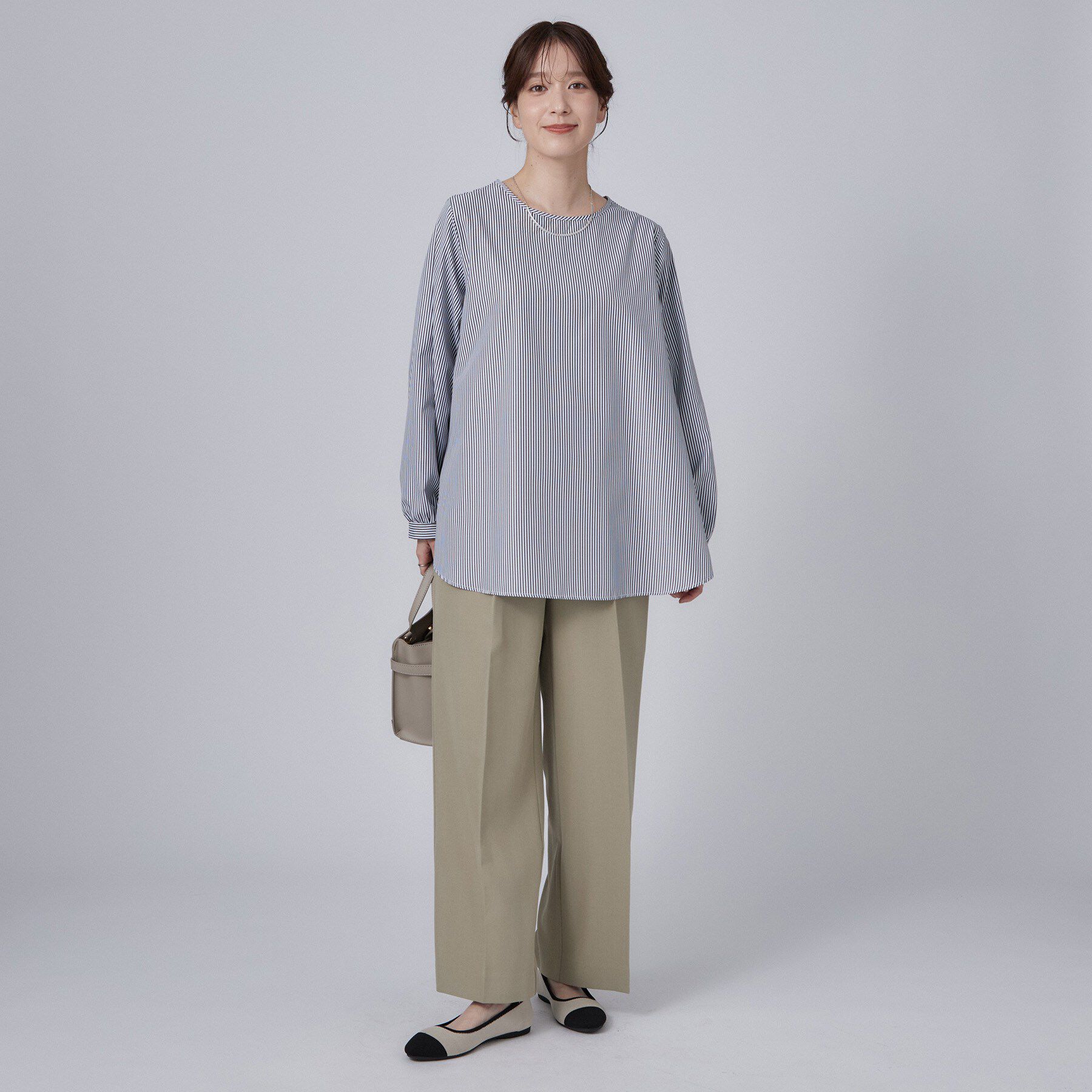SHOO･LA･RUE「【2点セット/S-LL】着回し自在 スポンディッシュニットベスト＆フレアシャツ」|その他|