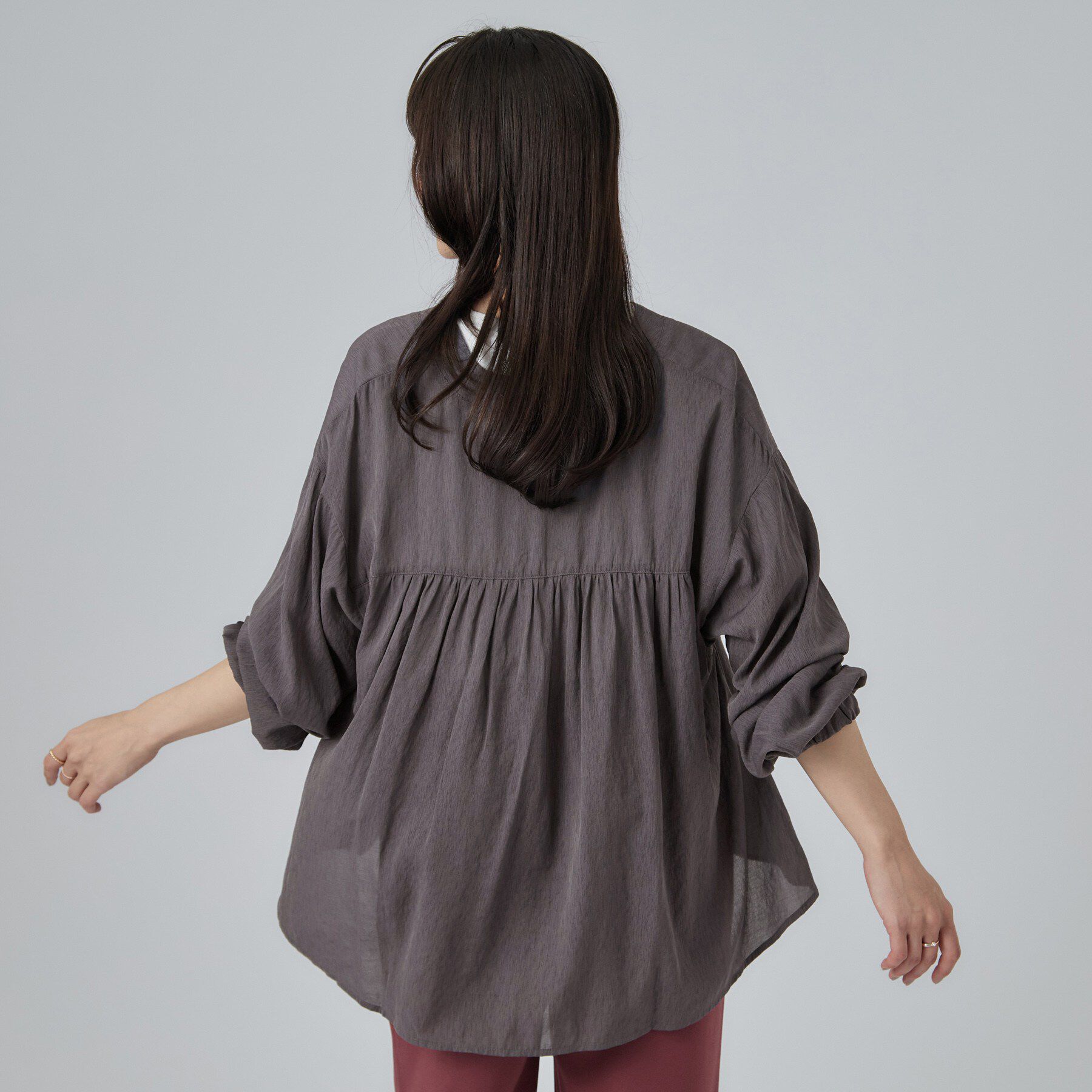 SHOO･LA･RUE「【S-LL/洗濯機可】着痩せシルエット シャーリングシャツカーディガン」|カーディガン|