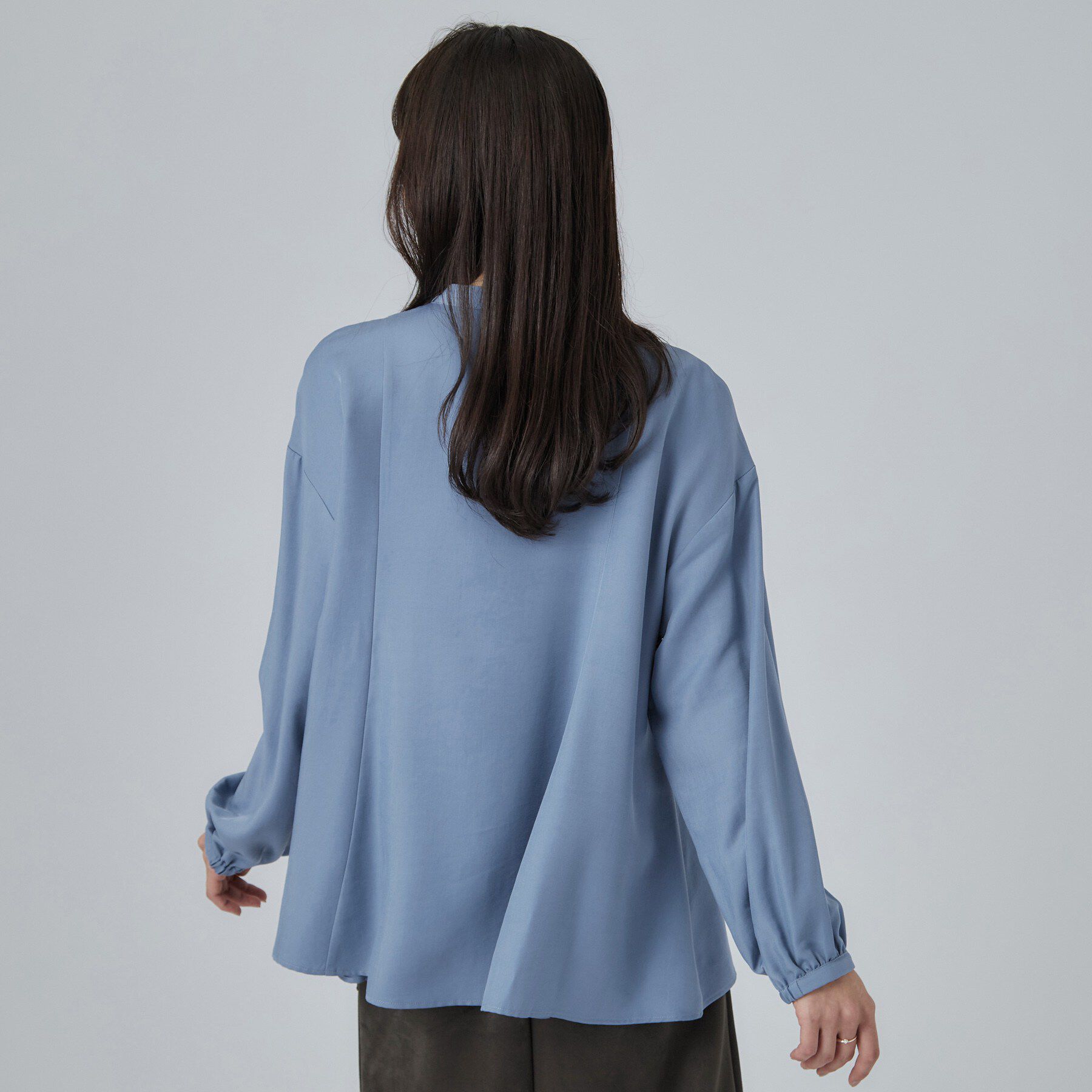 SHOO･LA･RUE「配色取り外しリボン付きフレアブラウス」|シャツ・ブラウス|