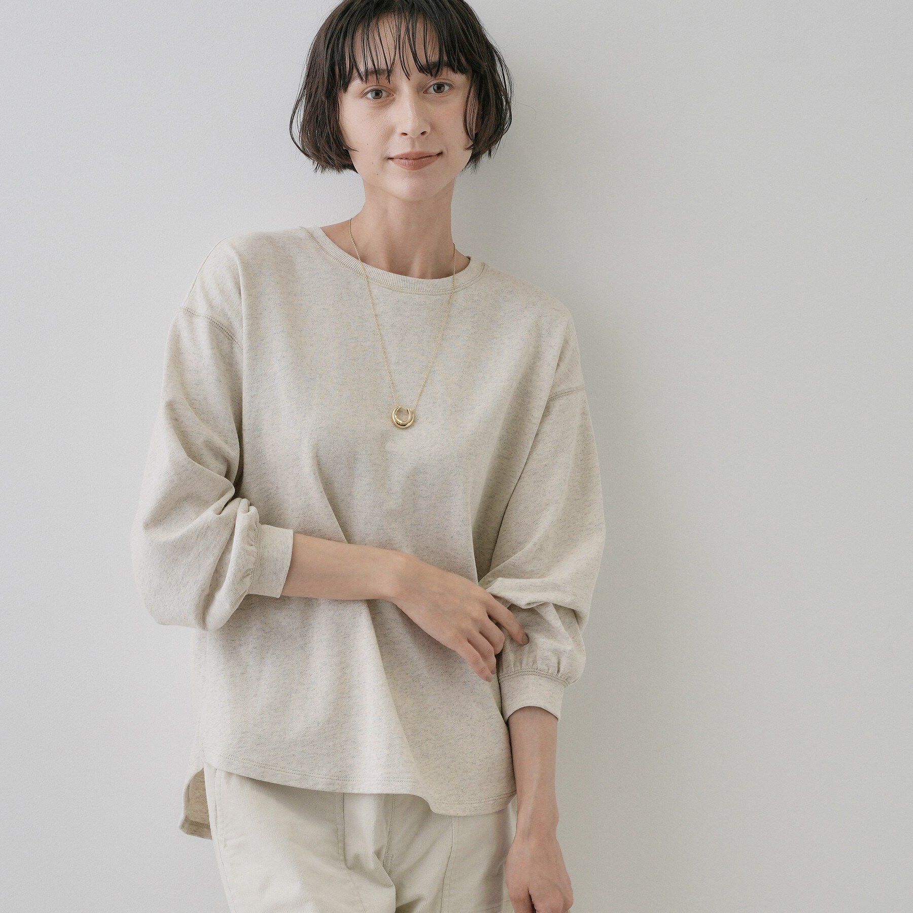 Dessin「【洗える/7色展開/XS-L】バックヘンリーミニ裏毛 長袖」|Tシャツ・カットソー|