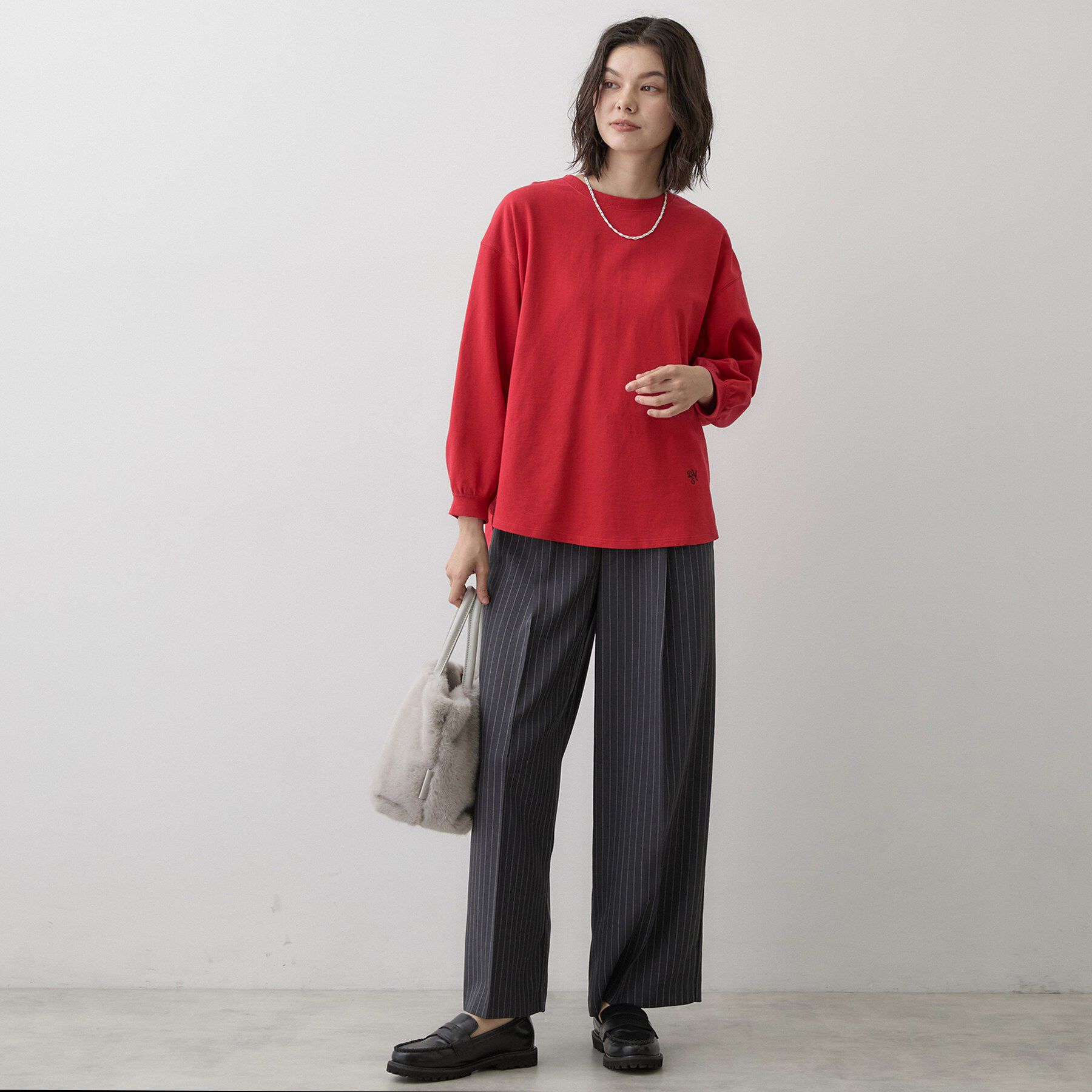 Dessin「【洗える/7色展開/XS-L】バックヘンリーミニ裏毛 長袖」|Tシャツ・カットソー|