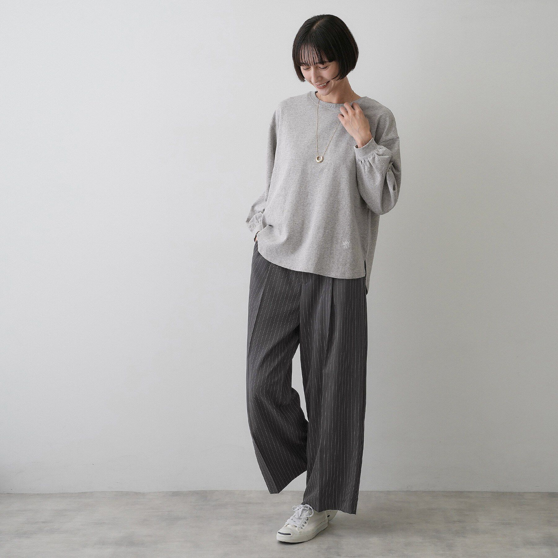 Dessin「【洗える/7色展開/XS-L】バックヘンリーミニ裏毛 長袖」|Tシャツ・カットソー|