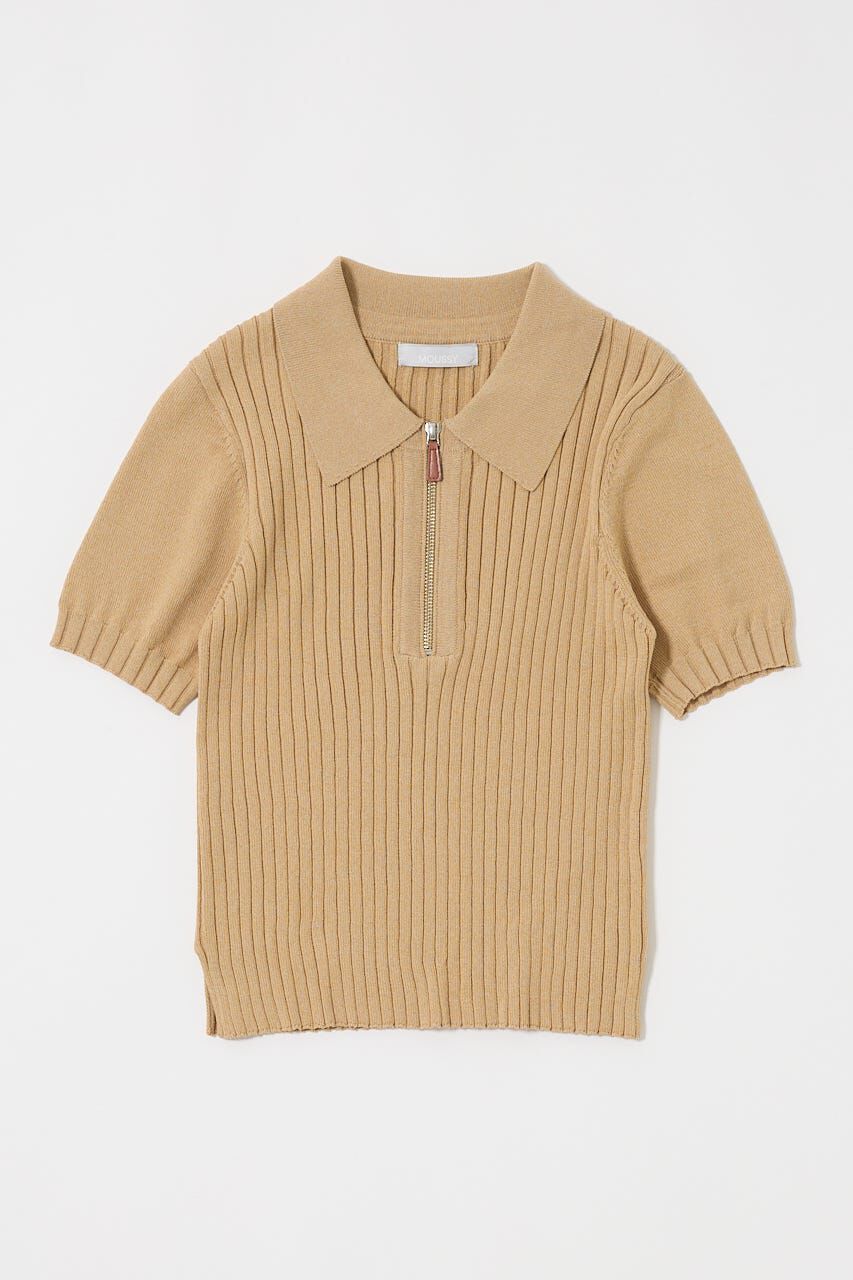 MOUSSY「HALF ZIP CLASSIC ポロ トップス」|ニット・セーター|