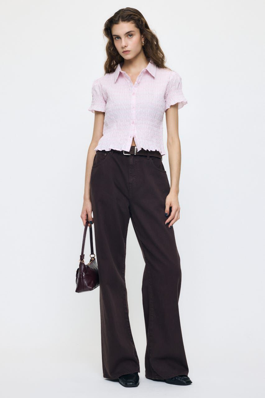 MOUSSY「PLAID SHIRRING シャツ」|シャツ・ブラウス|