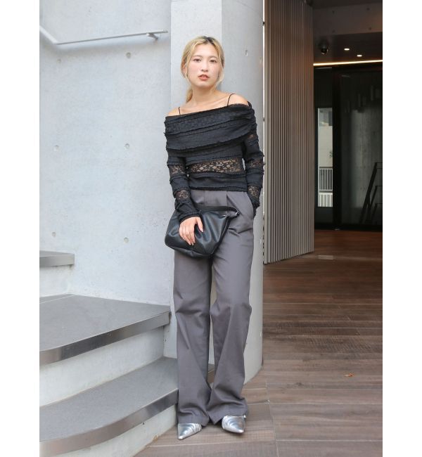 Ungrid「レースオフショルロングスリーブTee」|Tシャツ・カットソー|