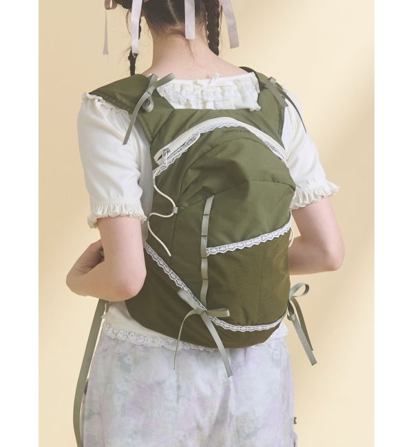 merry jenny「Ribbon Daypack」|リュック|カーキ