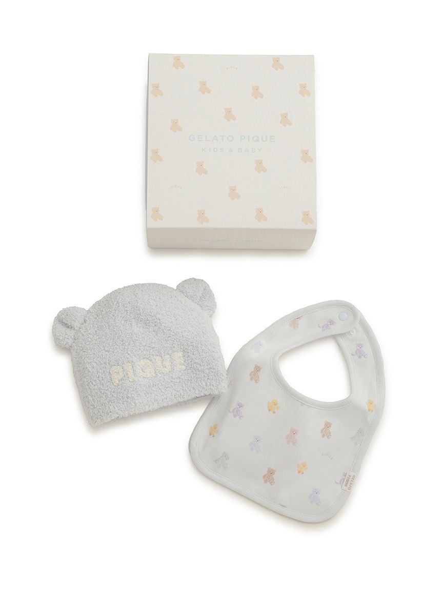 GELATO PIQUE KIDS & BABY「【ラッピング済み】【BABY】ベアニットキャップ&スタイ2点セット ギフトBOX」|その他ベビー用品|