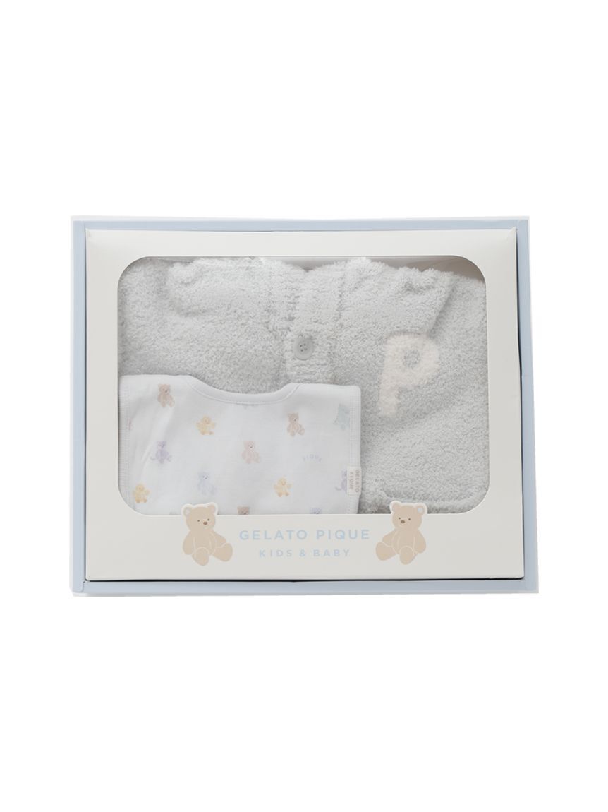 GELATO PIQUE KIDS & BABY「【ラッピング済み】【BABY】ベアポンチョ&スタイ2点セット ギフトBOX」|その他ベビー用品|