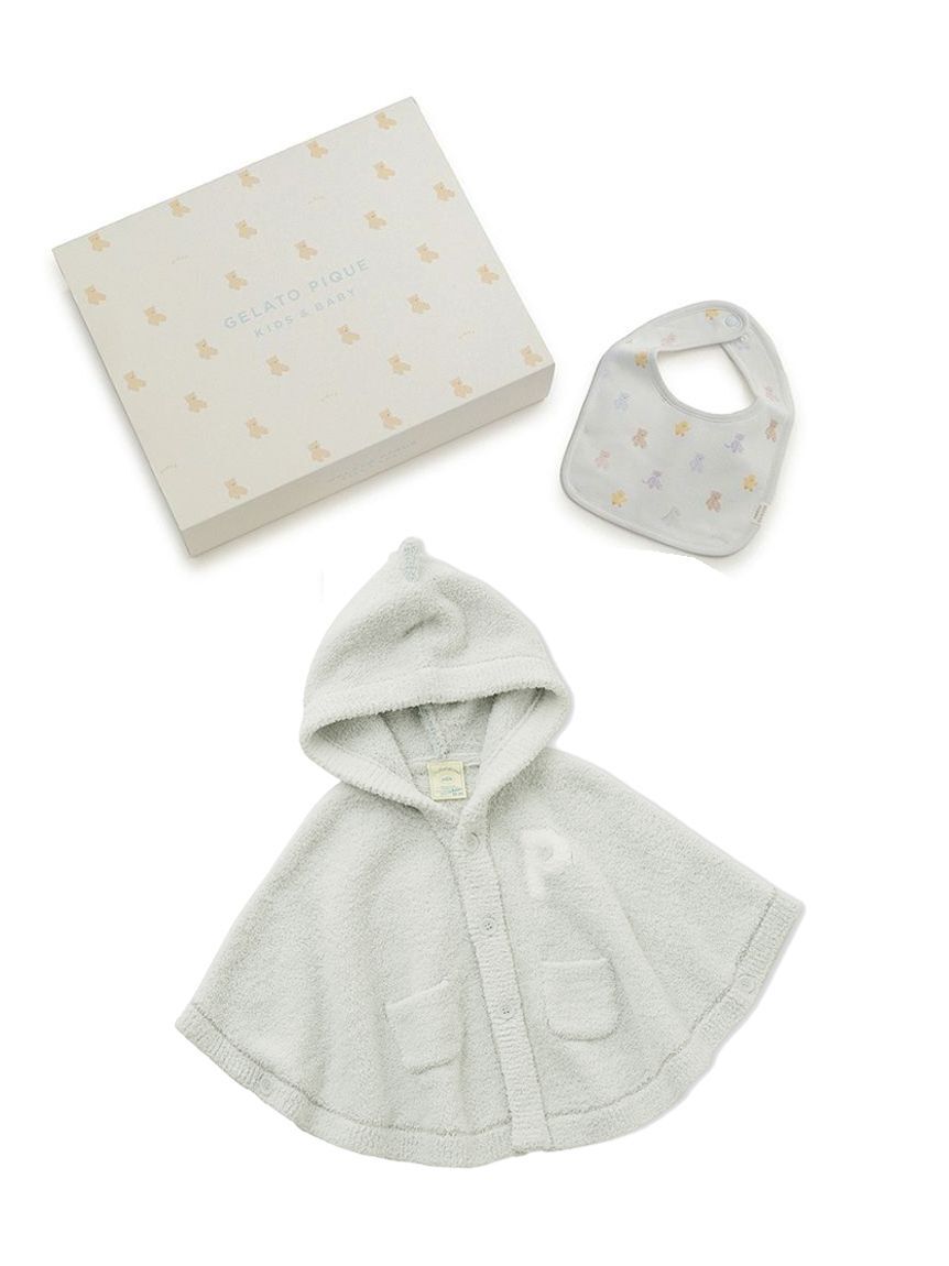 GELATO PIQUE KIDS & BABY「【ラッピング済み】【BABY】ベアポンチョ&スタイ2点セット ギフトBOX」|その他ベビー用品|