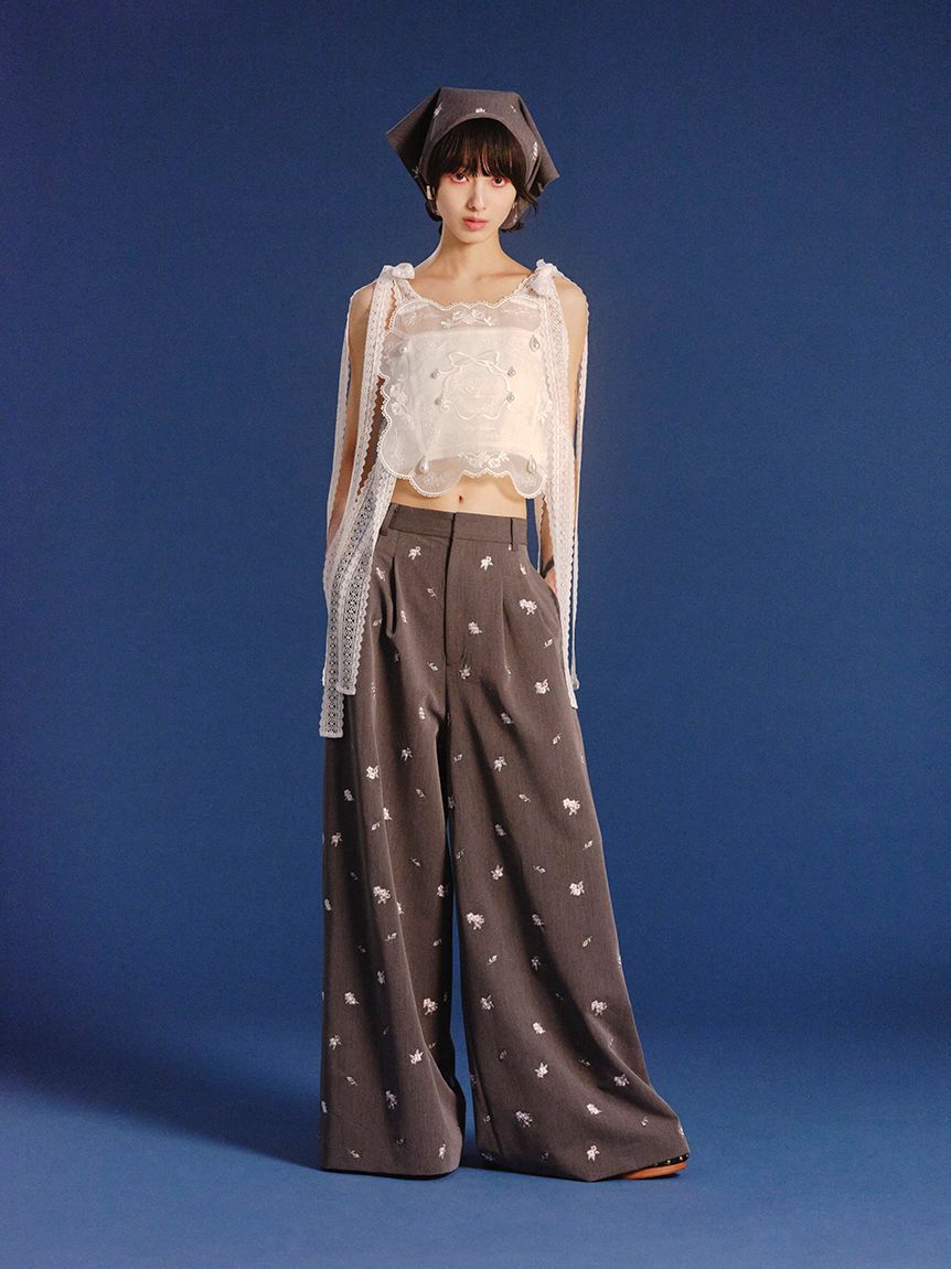 LILY BROWN「【LILY BROWN&times;KEITA MARUYAMA】sakuraエンブロイダリートラウザーズ」|チノ|