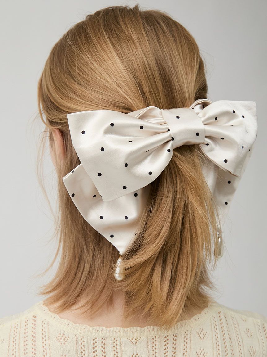 LILY BROWN「ドロップパールリボンバレッタ」|ヘアバンド|DOT