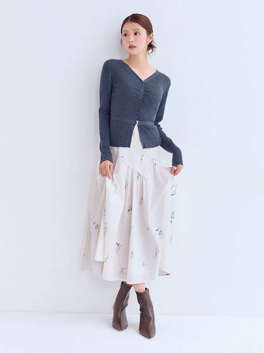 CELFORD「ベルト付きカーデ＆ワンピースセット」|ワンピース|GRY