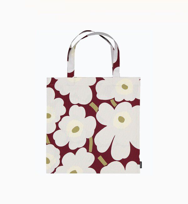 Marimekko「Pieni Unikko ファブリックバッグ44X43cm」|トートバッグ|ﾀﾞｰｸﾚｯﾄﾞ&times;ﾗｲﾄｸﾞﾚｰ&times;ｵ
