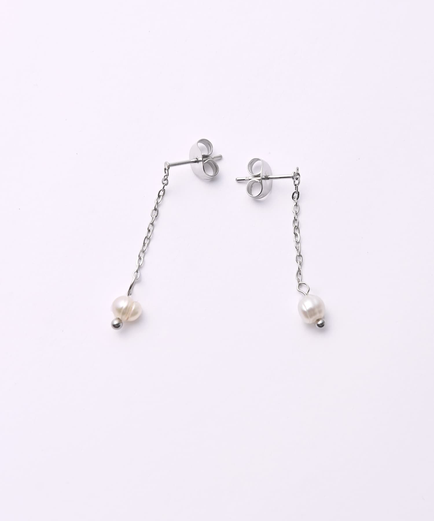STYLE DELI「【DELI by】淡水パールチェーンピアス」|ピアス|シルバー